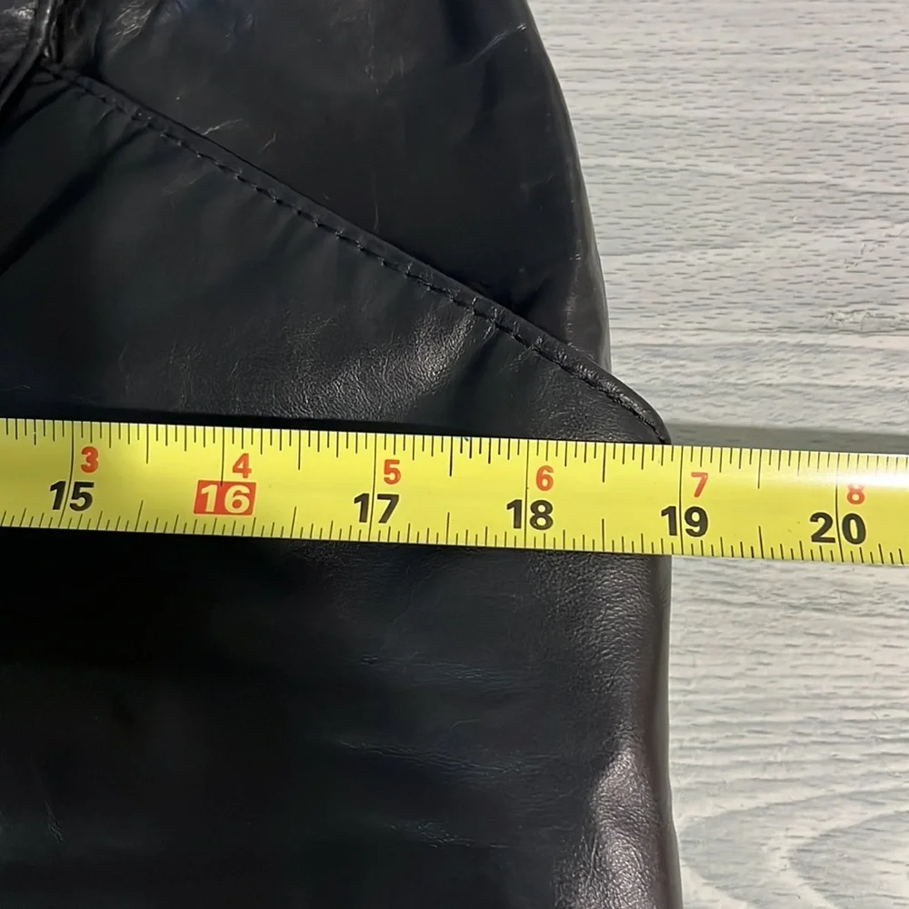 Eureca Vintage Black Leather Skirt High Waist Midi Pencil Skirt Size S/M - Picture 12 of 14